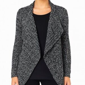 Velvet by Graham & Spencer cardigan sweater black silver cardigan loose SZ MD